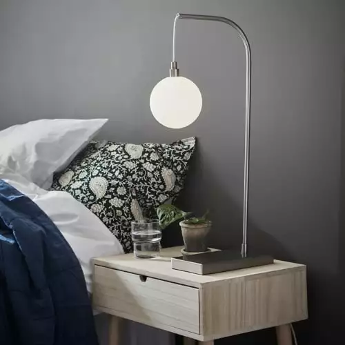 Markslöjd Lampes à Poser Lampe à Poser Métal Argent/verre Opalin H60cm 3 Markslöjd Lampes à Poser Lampe à Poser Métal Argent/verre Opalin H60cm – Image 3