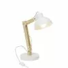 Brilliant Lampes à Poser Lampe à Poser Métal Blanc Et Bois Naturel H59cm