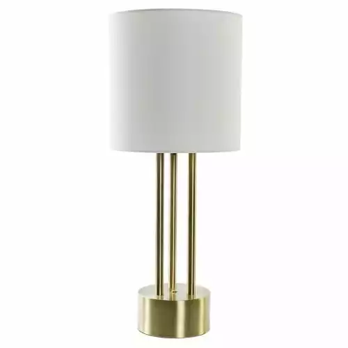Wadiga Lampes à Poser Lampe à Poser Rétro En Métal Doré Et Abat-jour Blanc En Lin - H67cm 1 Wadiga Lampes à Poser Lampe à Poser Rétro En Métal Doré Et Abat-jour Blanc En Lin - H67cm