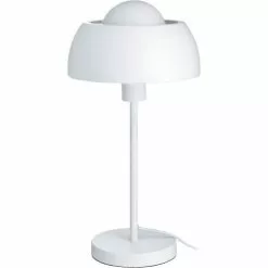 ATHM DESIGN Lampes à Poser Lampe Abat Jour Et Pied Métal Blanc
