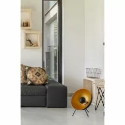 ATHM DESIGN Lampes à Poser Lampe Abat Jour Et Pied Métal Noir -Luminaires Soldes Boutique lampe abat jour et pied metal noir 2