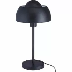 ATHM DESIGN Lampes à Poser Lampe Abat Jour Et Pied Métal Noir