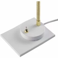 ATHM DESIGN Lampes à Poser Lampe Abat Jour Métal Et Pied Blanc -Luminaires Soldes Boutique lampe abat jour metal et pied blanc 3