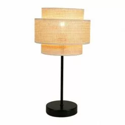 Jardideco Lampes à Poser Lampe Abat-jour Papier Rotin 3 Niveaux -Luminaires Soldes Boutique lampe abat jour papier rotin 3 niveaux 2