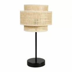Jardideco Lampes Ă Poser Lampe Abat-jour Papier Rotin 3 Niveaux