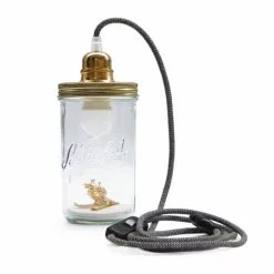 Reversible Lampes à Poser Lampe Bocal Skieurs Fil Noir