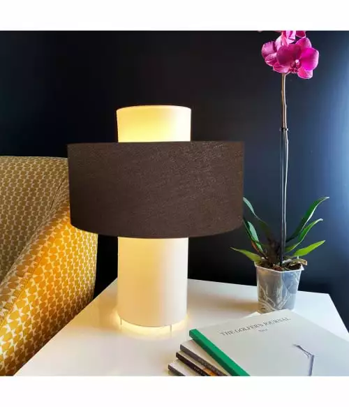 Abat-jours Lampes à Poser Lampe Chocolat D 35cm 2 Abat-jours Lampes à Poser Lampe Chocolat D 35cm – Image 2