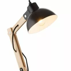 Globo Lampes à Poser Lampe De Bureau En Bois Noir -Luminaires Soldes Boutique lampe de bureau en bois noir 6
