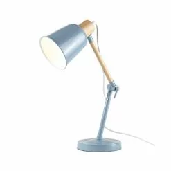 Maisons Du Monde Lampes De Chevet Enfant Lampe De Bureau En Métal Bleu Et Hévéa -Luminaires Soldes Boutique lampe de bureau en metal bleu et hevea 1000 5 20 181650 3