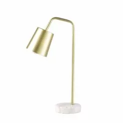 Maisons Du Monde Lampes De Chevet Enfant Lampe De Bureau En Métal Doré Et Marbre Blanc