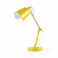 Maisons Du Monde Lampes De Chevet Enfant Lampe De Bureau En Métal Jaune Et Hévéa -Luminaires Soldes Boutique lampe de bureau en metal jaune et hevea 1000 7 22 181652 2