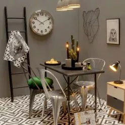 Present Time Lampes à Poser Lampe De Bureau Study En Métal Bleu H34cm -Luminaires Soldes Boutique lampe de bureau study en metal bleu h34cm 4