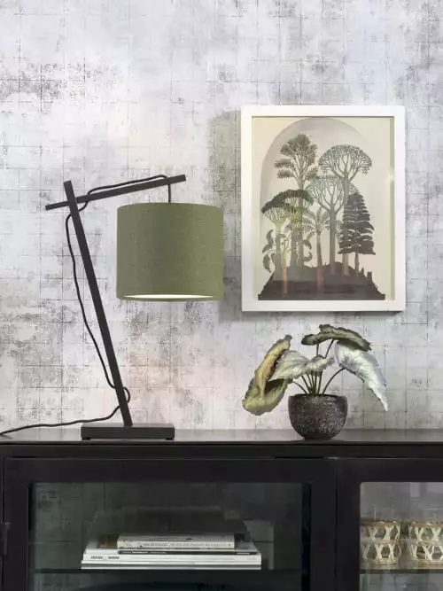 Good & Mojo Lampes à Poser Lampe De Table Bambou Noir/lin H46cm 2 Good & Mojo Lampes à Poser Lampe De Table Bambou Noir/lin H46cm – Image 2