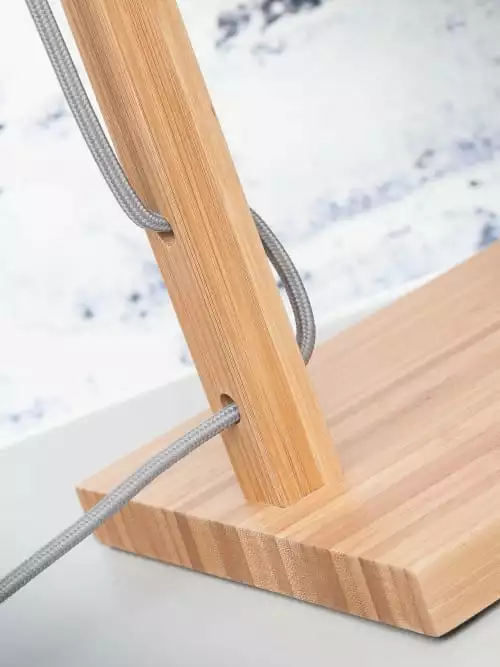 Good & Mojo Lampes à Poser Lampe De Table En Bambou Abat-jour En Lin Lin Foncé, H. 47cm 2 Good & Mojo Lampes à Poser Lampe De Table En Bambou Abat-jour En Lin Lin Foncé, H. 47cm – Image 2