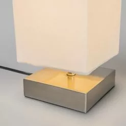 QAZQA Lampes à Poser Lampe De Table En Métal Blanc -Luminaires Soldes Boutique lampe de table en metal blanc 10