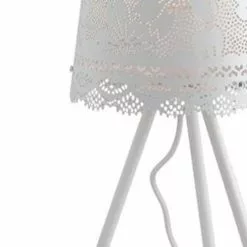 Keria Lampes à Poser Lampe De Table En Métal Blanc -Luminaires Soldes Boutique lampe de table en metal blanc 3