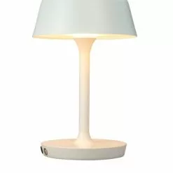 Dyberg Larsen Lampes à Poser Lampe De Table En Métal Blanc Mat Et Métal Brossé, H 30 Cm D 19,5 Cm -Luminaires Soldes Boutique lampe de table en metal blanc mat et metal brosse h 30 cm d 19 5 cm 2