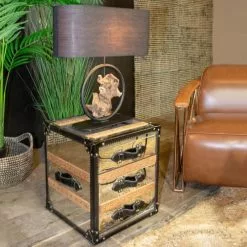 Now’s Home Lampes à Poser Lampe De Table En Métal Et Bois -Luminaires Soldes Boutique lampe de table en metal et bois 2