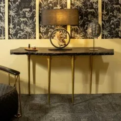 Now’s Home Lampes à Poser Lampe De Table En Métal Et Bois -Luminaires Soldes Boutique lampe de table en metal et bois 3