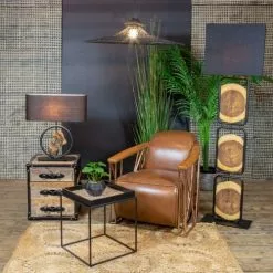 Now’s Home Lampes à Poser Lampe De Table En Métal Et Bois -Luminaires Soldes Boutique lampe de table en metal et bois 4