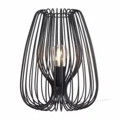 Keria Lampes à Poser Lampe De Table En Métal Noir