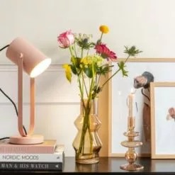 Present Time Lampes à Poser Lampe De Table Gris Rose H41,5cm -Luminaires Soldes Boutique lampe de table gris rose h41 5cm 4