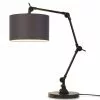 It's About Romi Lampes à Poser Lampe De Table Noire Flexible Et Abat-jour Gris Foncé H100cm