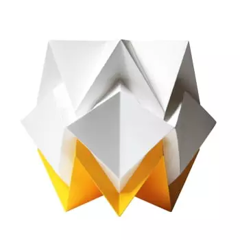 Tedzukuri Atelier Lampes à Poser Lampe De Table Origami Bicolore En Papier Taille M – Image 6
