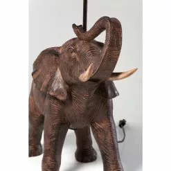 Kare Design Lampes à Poser Lampe éléphant En Polyrésine Marron Et Abat-jour En Lin -Luminaires Soldes Boutique lampe elephant en polyresine marron et abat jour en lin 2