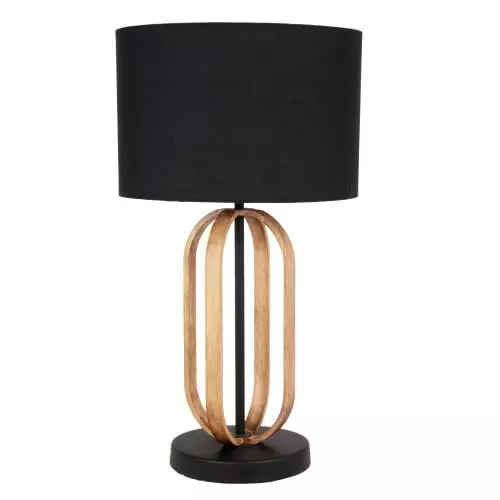 Maisons Du Monde Lampes à Poser Lampe En Bois D'hévéa Et Abat-jour En Coton Recyclé Noir 1 Maisons Du Monde Lampes à Poser Lampe En Bois D'hévéa Et Abat-jour En Coton Recyclé Noir