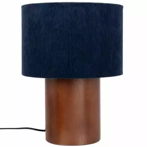 Maisons Du Monde Lampes à Poser Lampe En Bois D'hévéa Marron Et Abat-jour En Velours Bleu Nuit 1 Maisons Du Monde Lampes à Poser Lampe En Bois D'hévéa Marron Et Abat-jour En Velours Bleu Nuit
