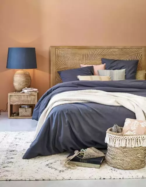 Maisons Du Monde Lampes à Poser Lampe En Bois De Manguier Et Abat-jour En Coton Bleu D43 3 Maisons Du Monde Lampes à Poser Lampe En Bois De Manguier Et Abat-jour En Coton Bleu D43 – Image 3