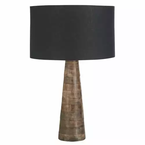 Maisons Du Monde Lampes à Poser Lampe En Bois De Manguier Et Abat-jour En Coton Noir H72 1 Maisons Du Monde Lampes à Poser Lampe En Bois De Manguier Et Abat-jour En Coton Noir H72