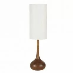 Maisons Du Monde Lampes Ă Poser Lampe En Bois De Manguier Et Abat-jour En Lin Beige