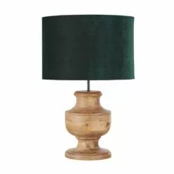 Maisons Du Monde Lampes Ă Poser Lampe En Bois De Manguier Et Abat-jour En Velours Noir H64