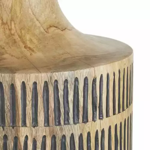 Maisons Du Monde Lampes à Poser Lampe En Bois De Manguier Gravé Et Abat-jour En Coton Noir H75 2 Maisons Du Monde Lampes à Poser Lampe En Bois De Manguier Gravé Et Abat-jour En Coton Noir H75 – Image 2