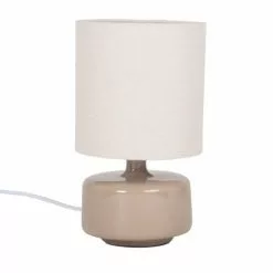 Maisons Du Monde Lampes à Poser Lampe En Céramique Beige Et Abat-jour En Coton écru