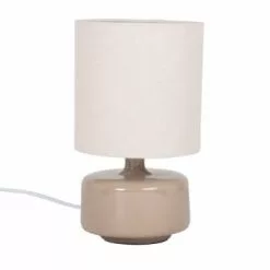 Maisons Du Monde Lampes à Poser Lampe En Céramique Gris Nuage Et Abat-jour En Coton écru -Luminaires Soldes Boutique lampe en ceramique beige et abat jour en coton ecru junha 1000 15 2 225010 1