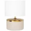 Maisons Du Monde Lampes à Poser Lampe En Céramique Beige Et Fer Doré, Abat-jour En Coton Blanc