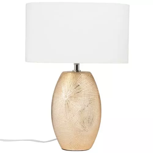 Maisons Du Monde Lampes à Poser Lampe En Céramique Dorée Et Abat-jour En Coton Blanc 1 Maisons Du Monde Lampes à Poser Lampe En Céramique Dorée Et Abat-jour En Coton Blanc