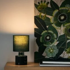 Maisons Du Monde Lampes à Poser Lampe En Céramique Et Abat-jour En Coton Bleu Canard -Luminaires Soldes Boutique lampe en ceramique et abat jour en coton bleu canard 1000 14 40 223326 3