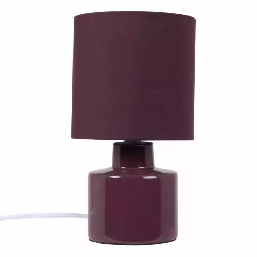 Maisons Du Monde Lampes à Poser Lampe En Céramique Et Abat-jour En Coton Violet Aubergine - Lot De 2 1 Maisons Du Monde Lampes à Poser Lampe En Céramique Et Abat-jour En Coton Violet Aubergine - Lot De 2