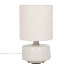 Maisons Du Monde Lampes à Poser Lampe En Céramique Gris Nuage Et Abat-jour En Coton écru