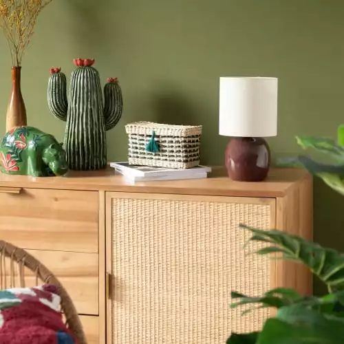 Maisons Du Monde Lampes à Poser Lampe En Céramique Marron Et Abat-jour En Coton Blanc 2 Maisons Du Monde Lampes à Poser Lampe En Céramique Marron Et Abat-jour En Coton Blanc – Image 2