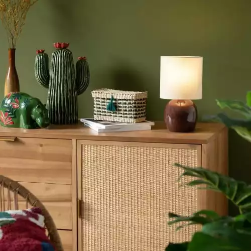 Maisons Du Monde Lampes à Poser Lampe En Céramique Marron Et Abat-jour En Coton Blanc 3 Maisons Du Monde Lampes à Poser Lampe En Céramique Marron Et Abat-jour En Coton Blanc – Image 3