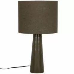 Maisons Du Monde Lampes à Poser Lampe En Céramique Noire Et Abat-jour En Coton Recyclé