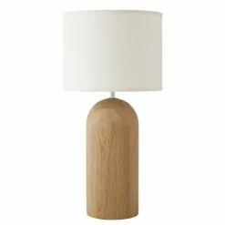 Maisons Du Monde Lampes Ă Poser Lampe En ChĂȘne Et Abat-jour En Coton Blanc
