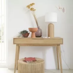 Maisons Du Monde Lampes à Poser Lampe En Chêne Et Abat-jour En Coton Blanc -Luminaires Soldes Boutique lampe en chene et abat jour en coton blanc 1000 16 23 211870 4