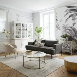 Maisons Du Monde Lampes à Poser Lampe En Cristal, Métal Doré Et Abat-jour Blanc -Luminaires Soldes Boutique lampe en cristal metal dore et abat jour blanc 1000 0 2 210086 3