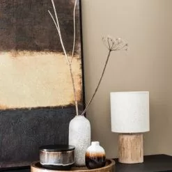 Maisons Du Monde Lampes à Poser Lampe En Eucalyptus Et Abat-jour En Coton écru -Luminaires Soldes Boutique lampe en eucalyptus et abat jour en coton ecru 1000 14 1 216645 3